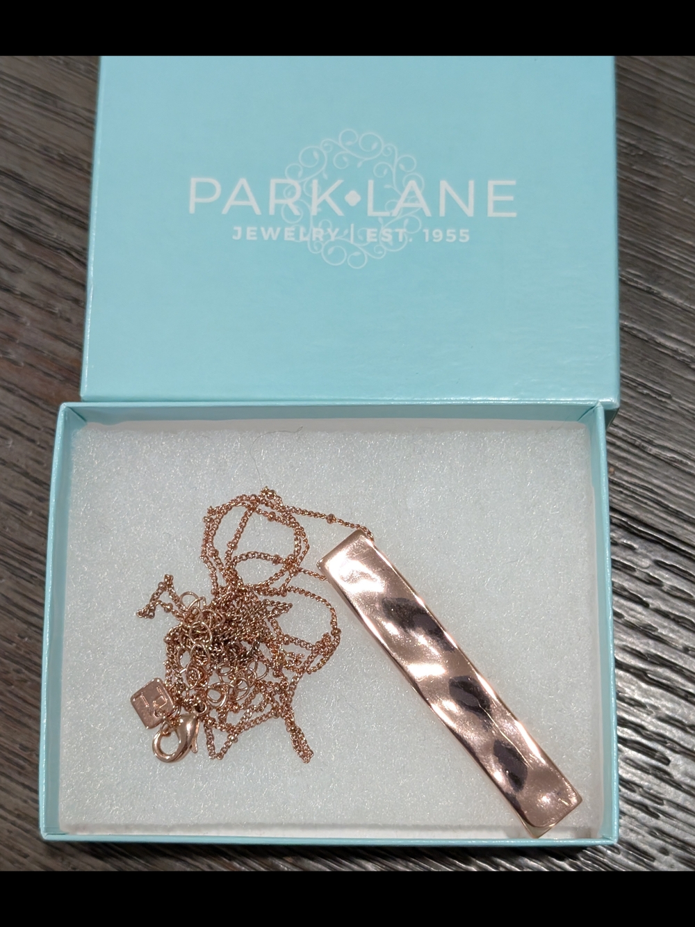Park Lane Rose Gold Bar Pendant Necklace